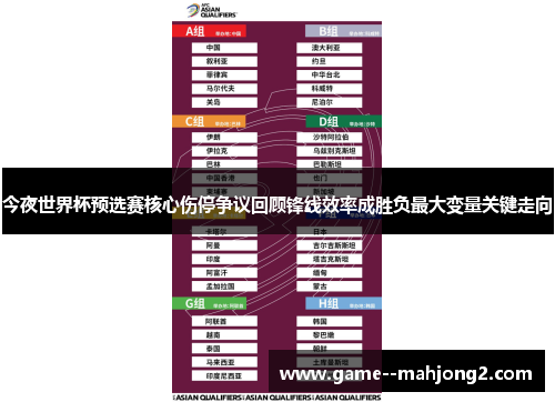 今夜世界杯预选赛核心伤停争议回顾锋线效率成胜负最大变量关键走向